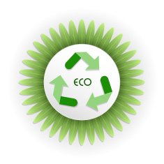 Recycle symbol on white paper
