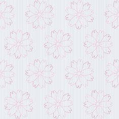 Traditional Japanese Embroidery Ornament with blooming sakura flowers Sashiko