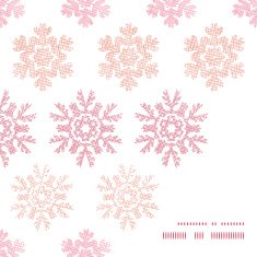 Red Christmas Snowflakes Geometric Textile Texture Frame Corner Pattern Background