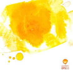 Yellow watercolor vector splash abstract background