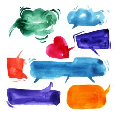 Talking clouds in watercolor