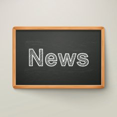 news on blackboard in wooden frame N2