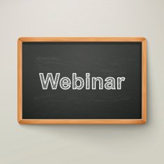 webinar on blackboard in wooden frame N2