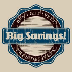 Vintage Big Savings! Label