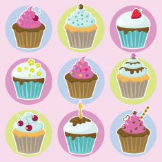 vektor pattern with cup cake N2