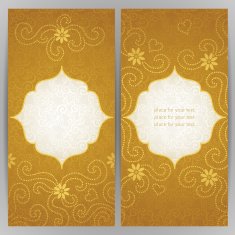 Vintage ornate cards with flowers and curls N11