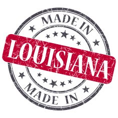 made in Louisiana red round grunge isolated stamp