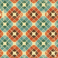 Vintage tiles with grunge texture seamless background vector N2