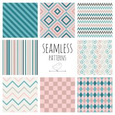 Seamless Colorful geometric background set N2