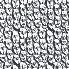 Emotions faces seamless background N2