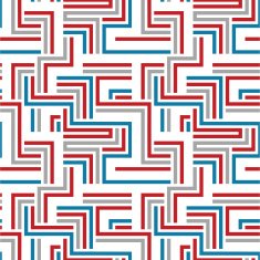 Red and blue maze seamless pattern N2