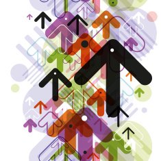 Moving arrows seamless background techno style pattern N2