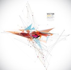 Abstract futuristic mesh tech background lines and shapes vector