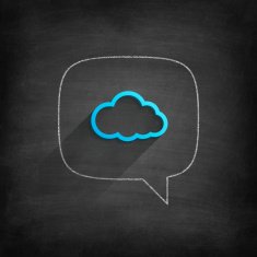 Speech bubble with Cloud on Blackboard - Chalkboard