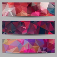 Set of banners with abstract triangles N21