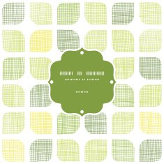 Abstract textile green rounded squares frame seamless pattern background