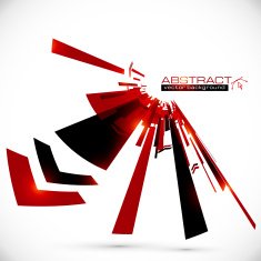 Abstract red and black shining lines background