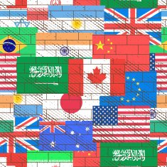 Seamless background of flags N2