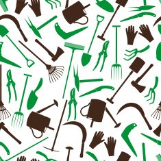 gardening tools color pattern eps10