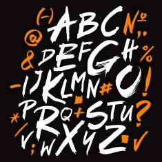 Vector alphabet Letters of the alphabet written with a brush N2
