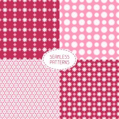 Set of seamless floral patterns Vector illustration Beautiful background N2