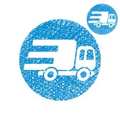 Delivery car small truck vector simple single color icon N2