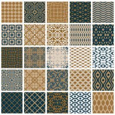 Vintage tiles seamless patterns N3