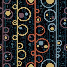 Disco style circles seamless pattern
