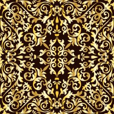 Golden baroque pattern