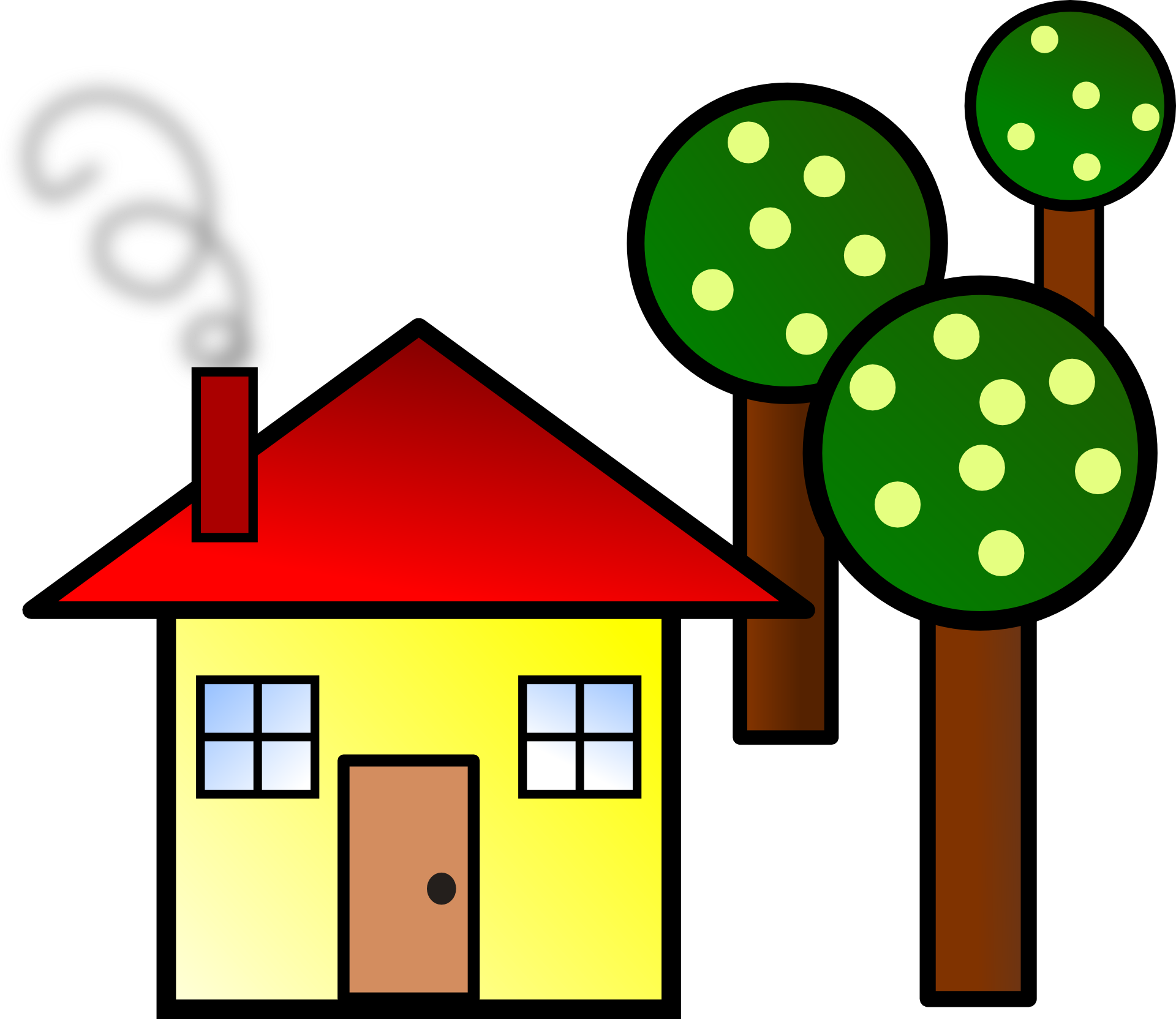 house-and-trees-drawing-free-image-download