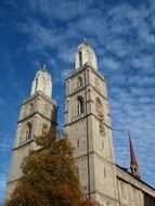 church in zurich under blue sky