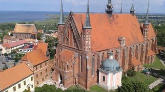 Red stone castle in Poland