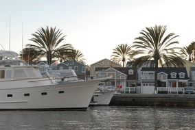 white yacht in the port