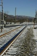 snow railroad tracks