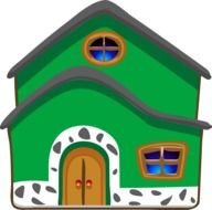 graphic image of a green house