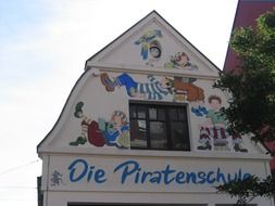 Painted wall of the school