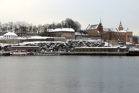 Akershus Fortress on the coast in Norway