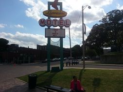 Lorraine Motel sign on the street