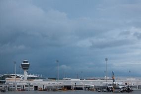 stormy sky over munich airport