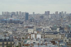 panorama of Paris city in the haze