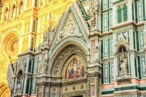 Picturesque facade of the cathedral in Florence, Italy