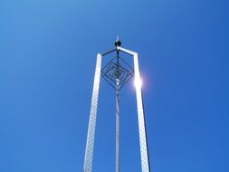 metal monument in Hungary in bright sunlight