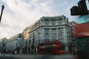 Double decker bus in the street