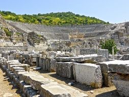 The ruins of the amphitheatre of ancient Turkey