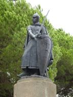 sculpture of a medieval knight, lisbon, portugal