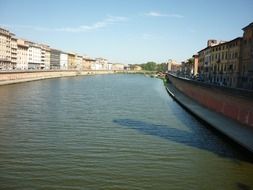 panoramic view of the river in the center of Pisa