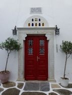 Red door in church