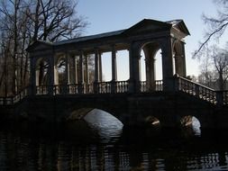 arcade on the bridge over the pond