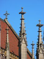 Spiers of the Ulm cathedral close-up, germany, munich