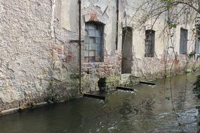 Stone wall near the water